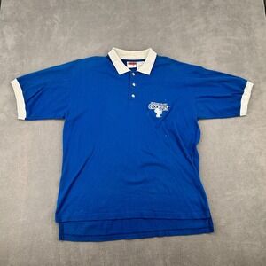 VTG 1980s BYU Cougars Polo Shirt SZ L‎ Pro Edge Brigham Young NCAA Basketball
